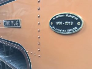 One of the commemorative plates fitted to The Bug